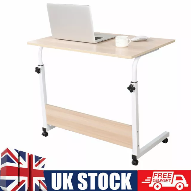 Mobile Table Over Bed or Chair Table Height Adjustable Aid Disability on Wheels