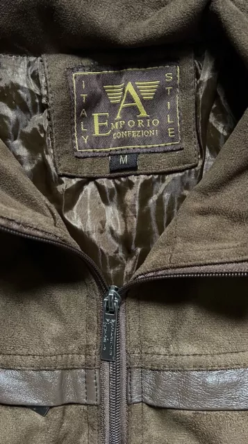 EMPORIO ARMANI COLLEZIONE Jacket Leather Suede Men's Medium Pockets ...