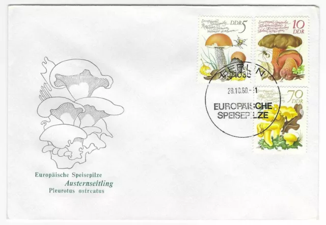 DDR FDC Ersttagsbrief 1980 "Europäische Speisepilze 1"