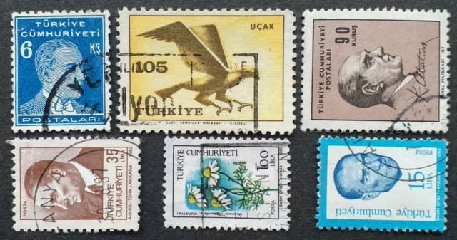 Türkei 1933-1983 Lot 6 Marken gestempelt mit Falz