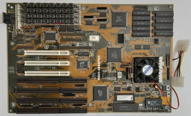 ASUS PCI/I-486SP3G Rev. 1.8 ISA PCI 486 Mainboard + AMD 80486DX4 100MHz + 32MB