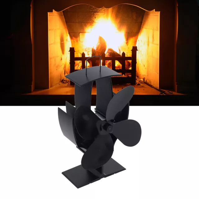 Heat Powered Stove Fan 4 Blades Heat Powered Strong Airflow 1500rpm Low Nois AUS