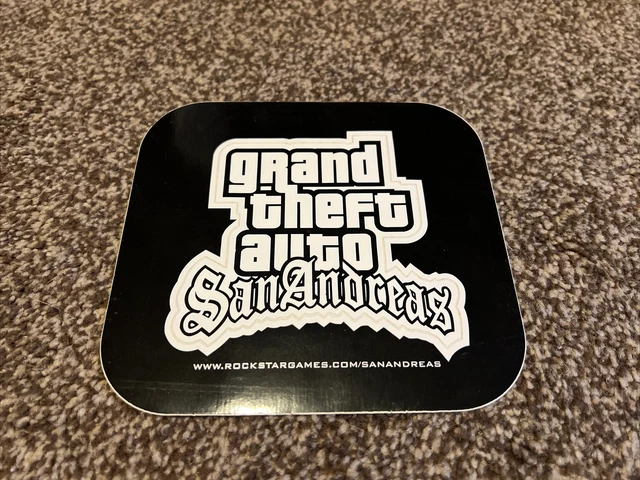 Original 2004 GRAND THEFT AUTO SAN ANDREAS Black Vinyl Sticker Promo