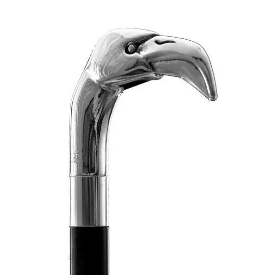 Bastón de Paseo - Empuñadura Flamingo en Plata - Para Boda o Ceremonia H. 93 cm