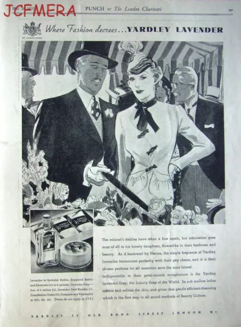 Original 'YARDLEY'S Lavender' Toiletries Advert - 1937 Art Deco Print