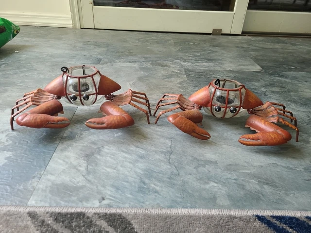 Set of 2 crab candle holders