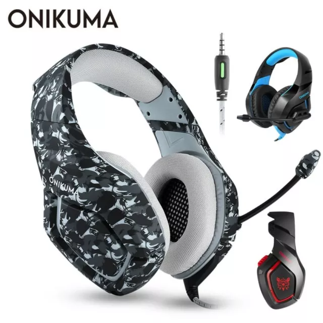 ONIKUMA K1 Casque de Jeu PS4 Casque Filaire PC Stéréo Écouteurs Casque Gamer