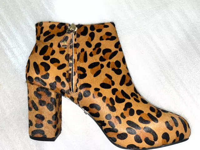 NUEVO $130 TOPSHOP millas Botas con estampado de leopardo cabello genuino de becerro de becerro 11