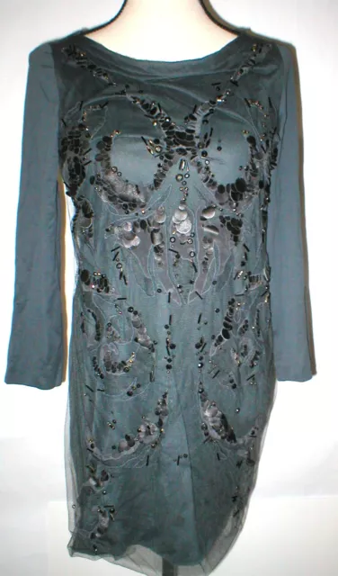 NEW WOMENS 10 NWT Roberto Cavalli Gray Lace Crystal Bead Dress 46 ...