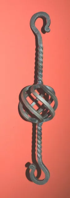 Basket S-Hook Hanger, Wrought Iron 13" Chain Link, made by USA Blacksmiths
