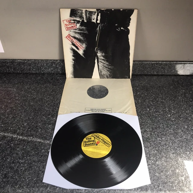 Lp Vinyl Rolling Stones Sticky Fingers Zip Sleeve Coc 59100 Uk 1St Press Ex/Ex-