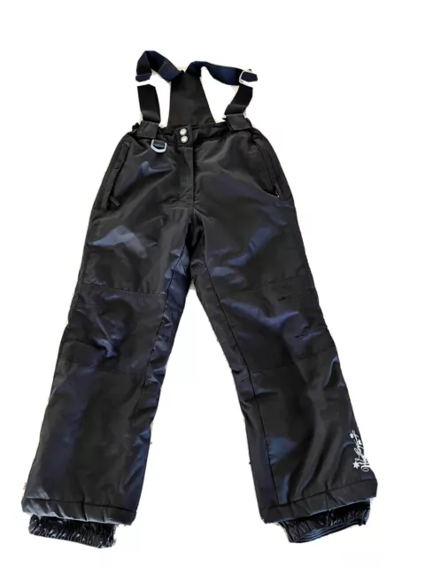 32 Degrees Weatherproof Girls Small 7/8 Black Snow Ski Pants Removable Suspender