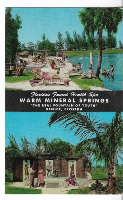 VTG POSTCARD - Florida's Famed Health Spa Mineral Springs - Venice, Florida FL