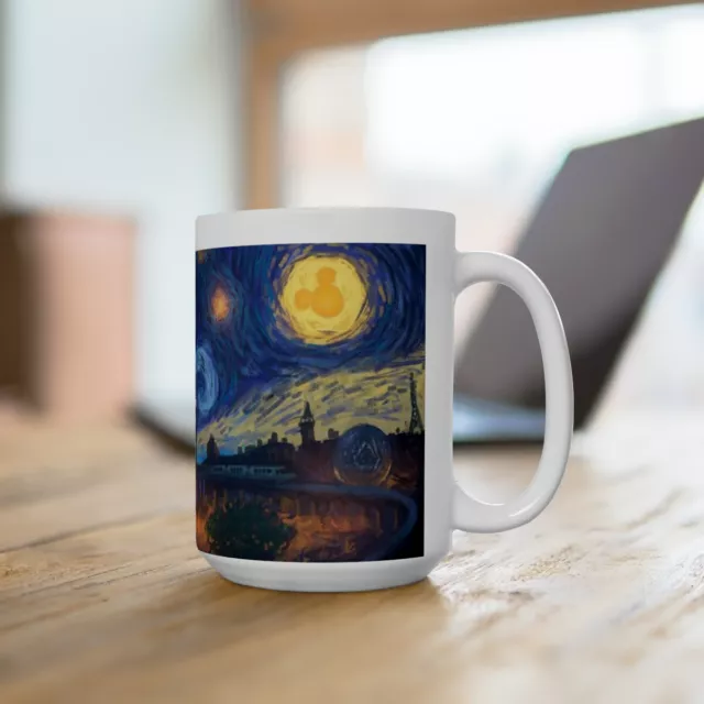 Disneyworld Magic Meets Starry Night - Mug Inspired by Van Gogh's Art
