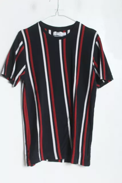 Topman Mens Vertical Stripe Tshirt - Black Mix - size M Medium (v-w2)