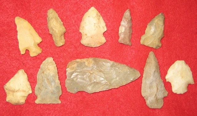 Authentic Native American artifact arrowhead 10) Illinois points BN3