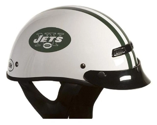 New York JETS Shorty Half Motorcycle Helmet DOT Approved NY Licensed NFL
