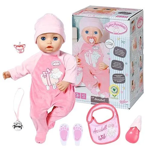 Babypuppe Zapf Creation 706299 Annabell Spielzeug Puppe Interaktiv rosa SEHR GUT