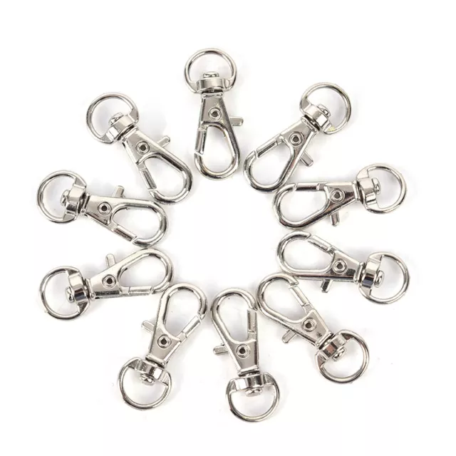 10pcs Mini Aluminum Alloy Keychain Making Snap Spring Clip Hook Carabiner BuU.'.
