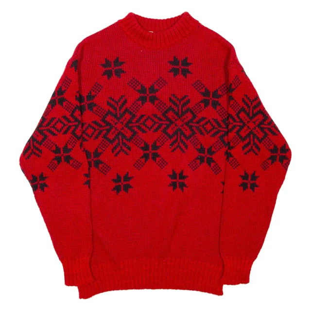 4164 Red Patterned Jumper