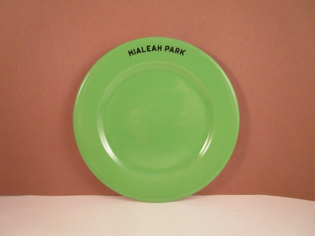 Vintage OP Co Syracuse China Restaurant Ware Hialeah Park Green Bread Plate