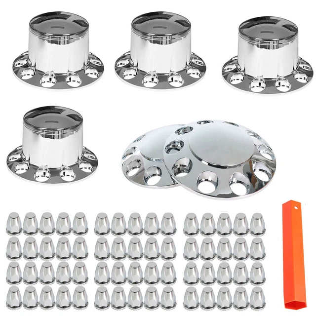 SEMI TRUCK HUB Cover Wheel Axle Cover Chrome Center Caps w/ 33mm Lug