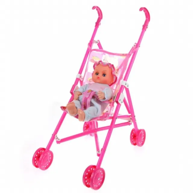 Dolls  Stroller Pushchair Pram Foldable Toy Doll Pram  T4I76865