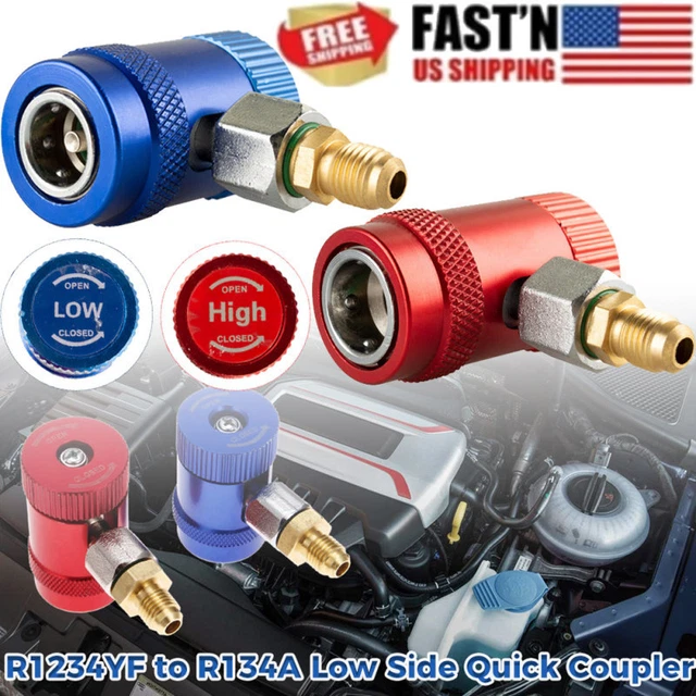 R1234yf Quick Coupler Adapters High/Low Pressure A/C Refrigerants Manifold Gauge