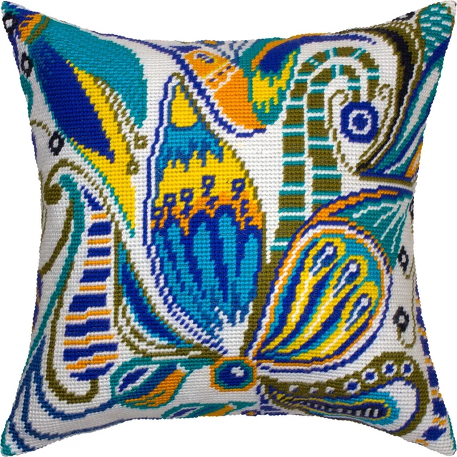 "Hazlo tú mismo Kit de almohada con aguja "Flor de helecho" 16"x16"" / 40x40 cm