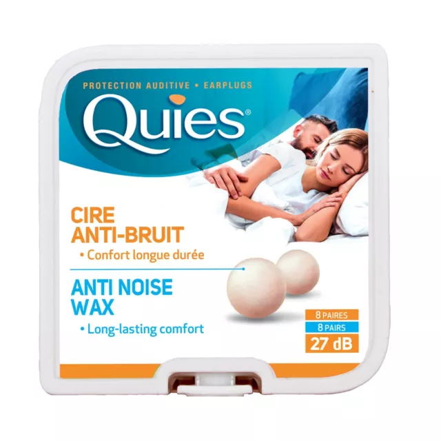 Quies Pure Natural Wax Ear Plugs Protection 8 pairs noise reduction