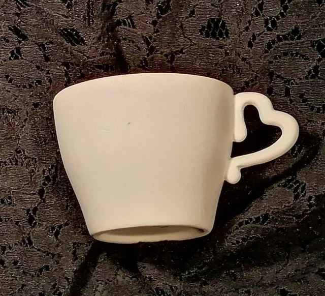 'Paint Your Own' DAINTY HEART MUG. Ceramic Bisque Pottery. Art Craft Hobby Fun