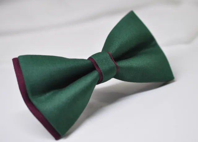 Burgundy Red and Emerald Green Cotton Bow tie for Men  / Boy Kids / Baby Toddler