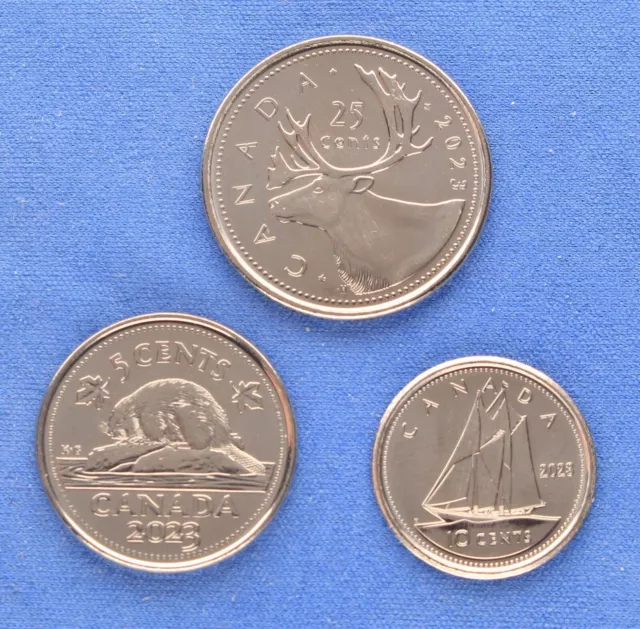 Canada 2023 Triple Date Set - From Collection Roll Set Quarter, Nickel, Dime