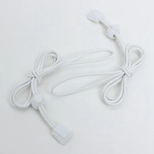 Une paire de lacets elastiques et lacet en plastique 120 cm - Blanc V2O51934