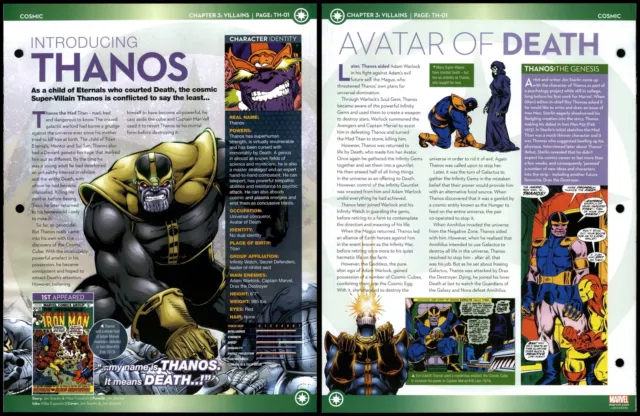 Thanos - Introducing #TH-01 Villains - Cosmic Marvel Fact File Page