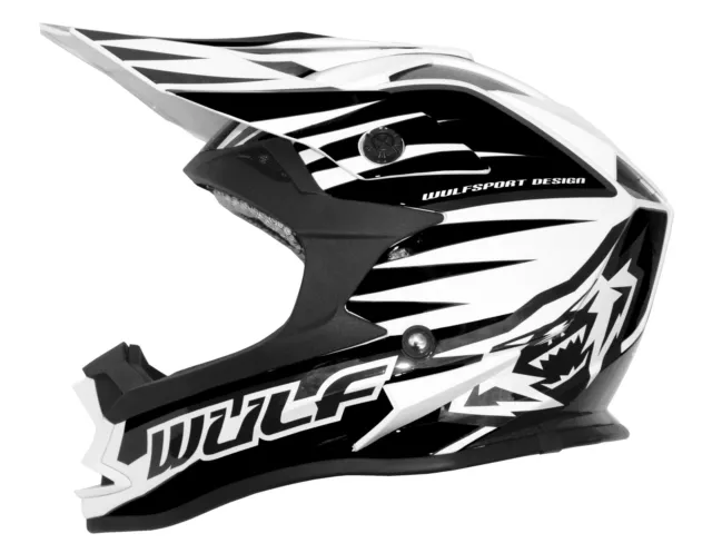 Kinder Kinder Quad Wulf Wulfsport MX Motorcross NEU Advance Helm schwarz/weißT