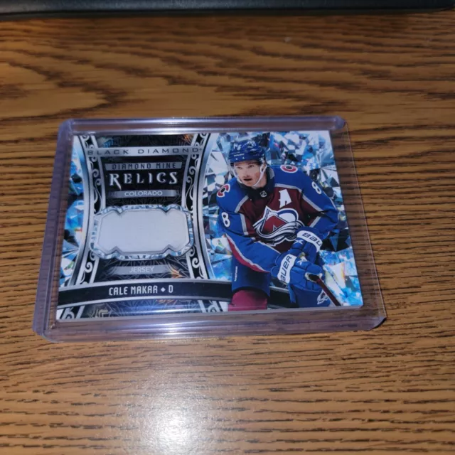 Cale Makar 2022-23 UD Black Diamond Mine Relics Game Used Jersey Card #DMA-MA