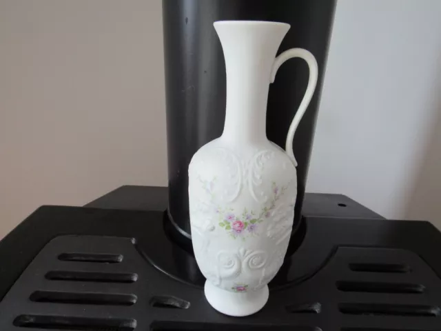 Vtg Ak Kaiser W Germany Catania Porcelain Handled Pitcher Vase Embossed Flowers