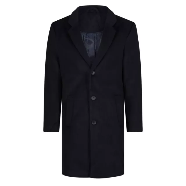 Mens Wool Overcoat Long Jacket Lapel Trench Coat Outwear Warm Formal Button Up