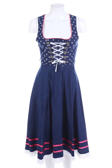 Hammerschmid Dirndl Oktoberfest fiori D 32 blu scuro bianco