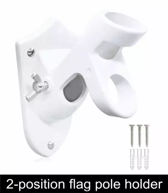 G128 Two Position Fixed Wall Mount Bracket Solid Cast Aluminum Flag Pole Holder