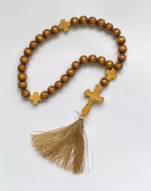 Wooden Rosary Beads with Cross rope 31 knots. Четки православные с крестом