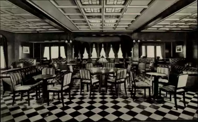 Schiffe & Seefahrt ~1935 MS IBERIA Dampfer Schiff Ship, Rauchsalon Innenansicht