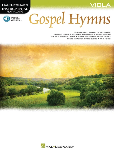 Gospel Hymns for Viola Solo Sheet Music 15 Christian Songs Play-Along Book Audio