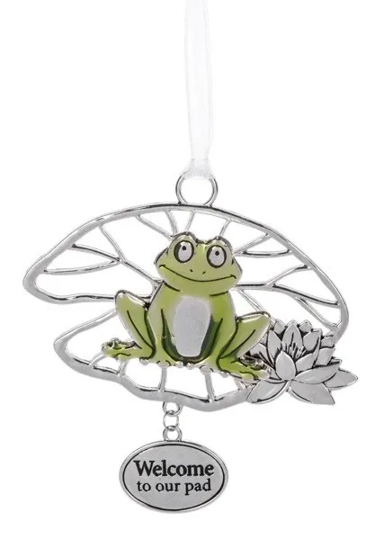 Ganz FROG on a Lilypad Ornament/Car Charm "Welcome To Our Pad"