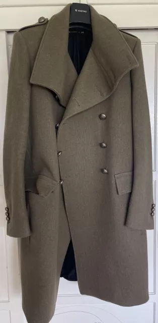 Balmain x H&M Military Wool Coat Size 52 RARE