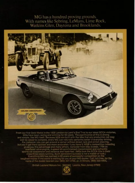 1975 MG "Midget" British Leyland Leonia NJ SCCA Golden Anniversary Auto Print Ad