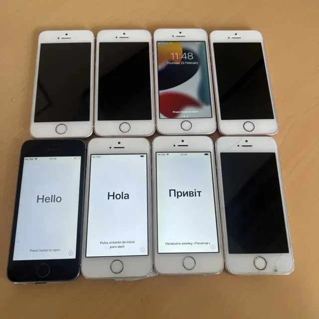 8x Apple iPhone 5s / SE Mixed Storage Mixed Colours - Job Lot Bundle