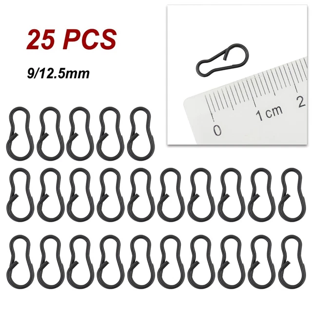 Accessori per attrezzatura da pesca clip a scatto chiusura a gancio girevole nero
