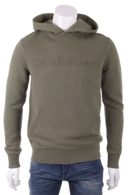 CK Calvin Klein Jeans Felpa Uomo con Cappuccio Verde Militare 2